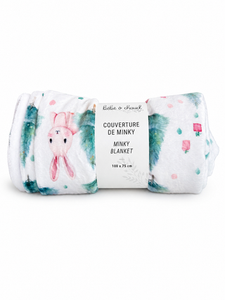 Couverture de Minky pour bébé – Lapin rose