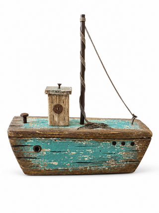Bateau décoratif en bois vieilli