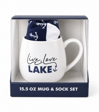 Ensemble tasse & chaussettes Live Love Lake