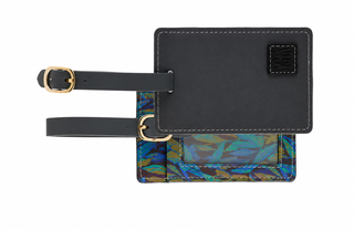 Porte-étiquette à bagage noir et camouflage bleu – Homme