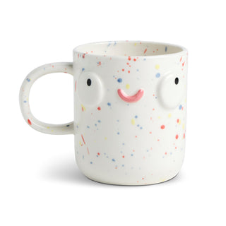 Tasse visage – blanc confettis