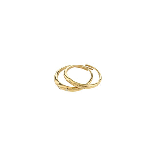 FIRE rings 2-in-1 set, gold-plated