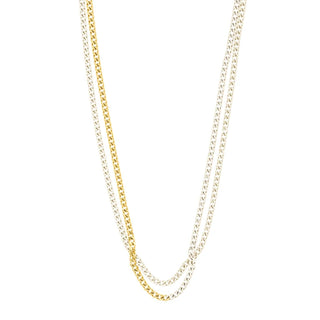 INNER - Ensemble de 2 colliers argent et métaux mixtes
