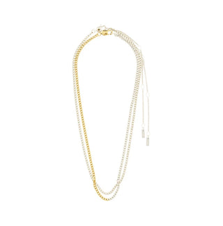 INNER - Ensemble de 2 colliers argent et métaux mixtes