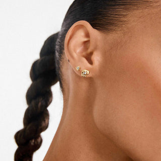 NOVA boucles d’oreilles cœur métaux mixte recyclées 2-en-1 or et argent
