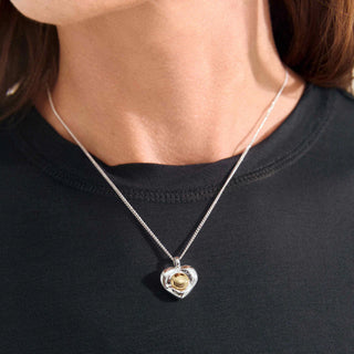 NOVA collier cœur métaux mixte recyclé argent et or
