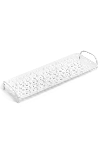 Plateau décoratif en métal – Blanc