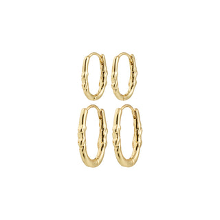 SENSE hoop earrings. 2-in-1 set. gold-plated