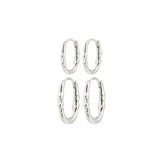 SENSE hoop earrings. 2-in-1 set. silver-plated