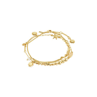 PRISM collier et bracelet breloques recyclés 2-en-1 or
