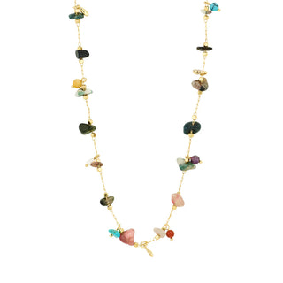 HERE - Collier en pierres semi-précieuses plaqué or