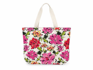 Sac fourre-tout au motif floral éclatant