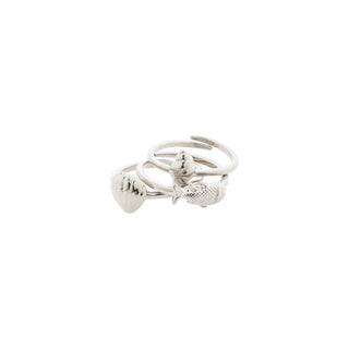 BREEZE rings 3-in-1 set silver-plated