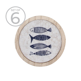 Ensemble de 6 sous-verres poissons