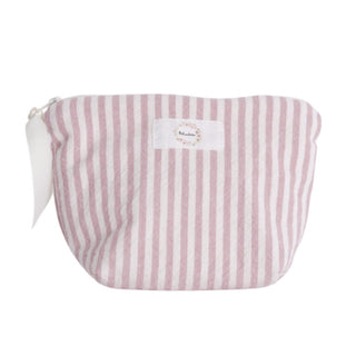 Trousse à cosmétiques à rayures roses