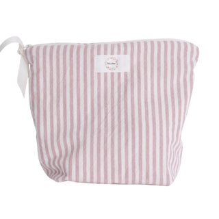 Trousse à cosmétiques à rayures roses