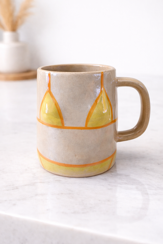 Tasse bikini en grès – peinte à la main jaune