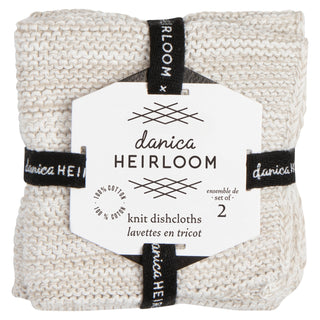 Ensemble de 2 lavettes en tricot – 100 % coton
