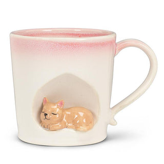 Tasse ombrée avec chat – Rose