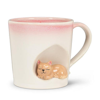 Tasse ombrée avec chat – Rose