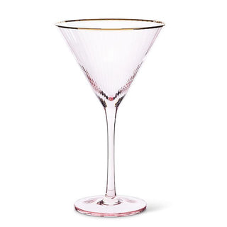 Coupe Martini Rosée avec contour doré