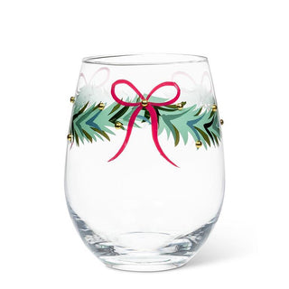 Verre à vin sans pied – Couronne de Noël