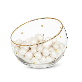 Bol incliné en verre à pois dorés