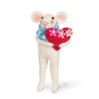 Petite souris cœur fleuri