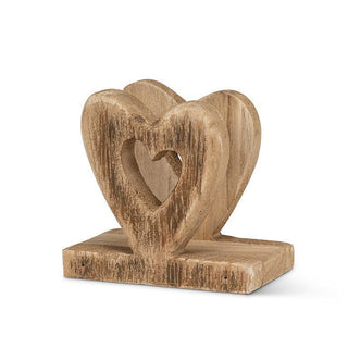Porte-serviettes de table en bois – Cœurs