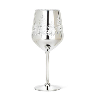 Verre à vin – Sapins d’hiver argentés