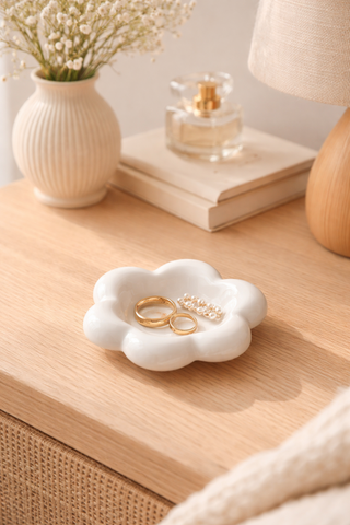 Plat décoratif en céramique – forme fleur