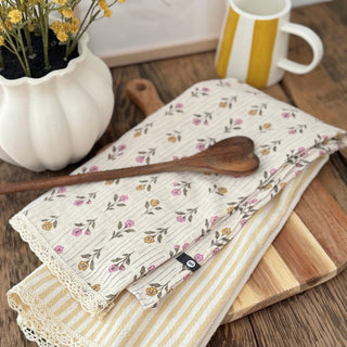 Linges à vaisselle en mousseline et coton – Ensemble de 2