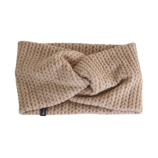 Bandeau en tricot croisé – Beige