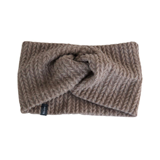 Bandeau en tricot croisé – Taupe foncé