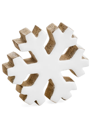 Flocon décoratif en bois de manguier