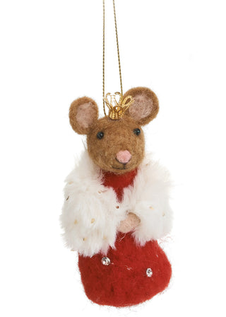 Ornement de Noël – Souris royale avec couronne