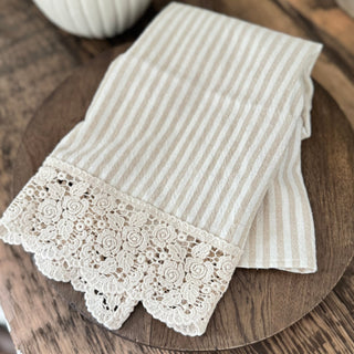 Linge à vaisselle à rayures en coton