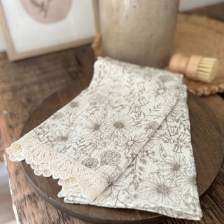 Linge à vaisselle en mousseline et coton