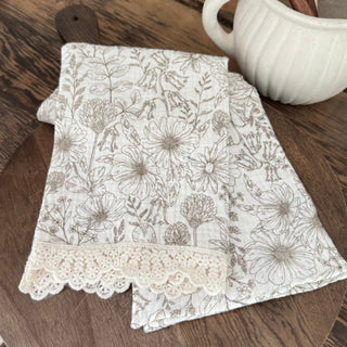Linge à vaisselle en mousseline et coton