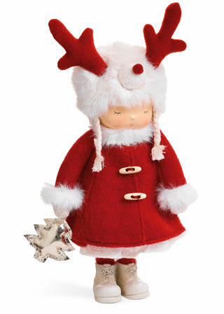 Poupée décorative de Noël – Fillette aux bois de renne