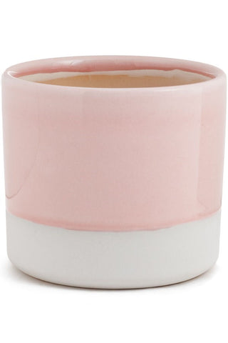Cache-pot en céramique – Rose et blanc