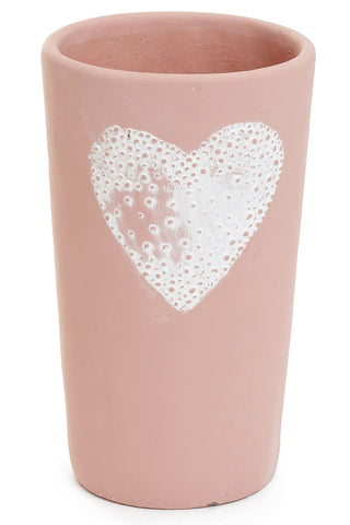 Cache-pot décoratif cœur – Rose poudré