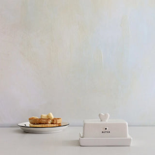 Beurrier en céramique avec cœur