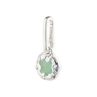 CHARM recycled natural pendant. green/silver-plated