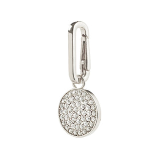 CHARM crystal coin pendant. silver-plated