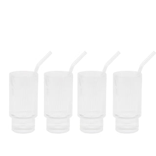 Ensemble de 4 verres avec pailles