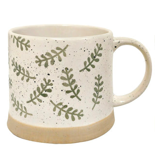 Tasse en céramique – Motif feuillage vert