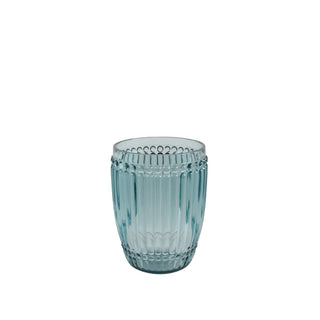 Verre en acrylique bleu côtelé