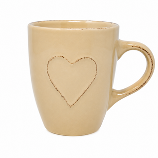 Tasse coeur beige
