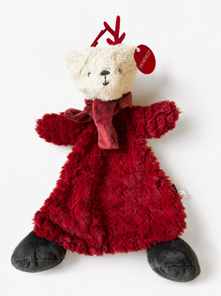 Peluche doudou ourson rouge